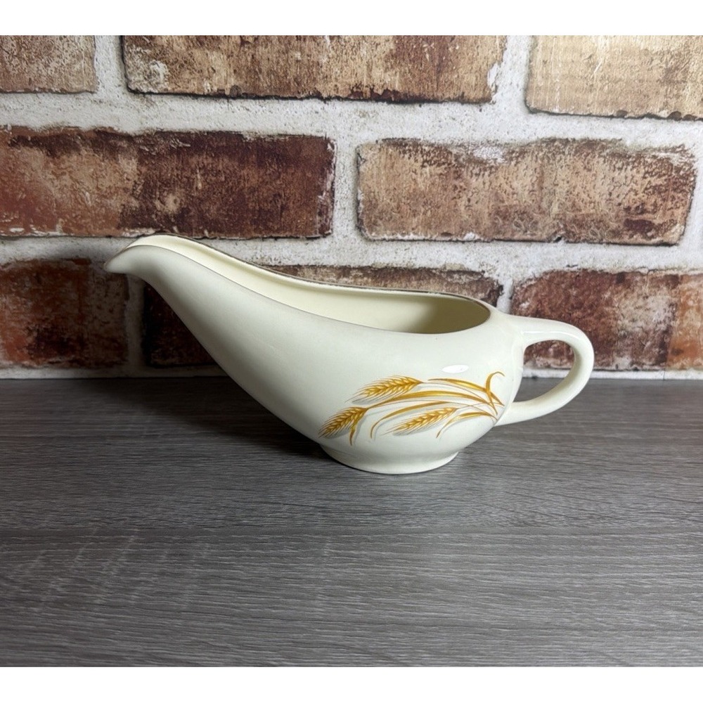 Vintage‎ Golden Wheat China Gravy Boat Homer Laughlin Gold Trim